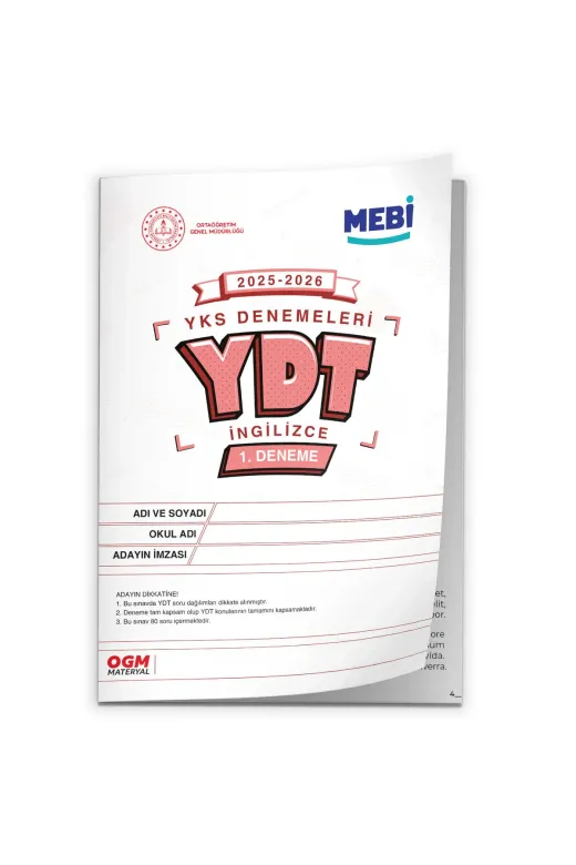 Karakutu Yayınları MEBİONLİNEYDT1dnm 2026 Ösym Yks-Ydt Mebi Ogm Türkiye Geneli 1. Deneme Büyük Boy Renkli Baski Ücreti