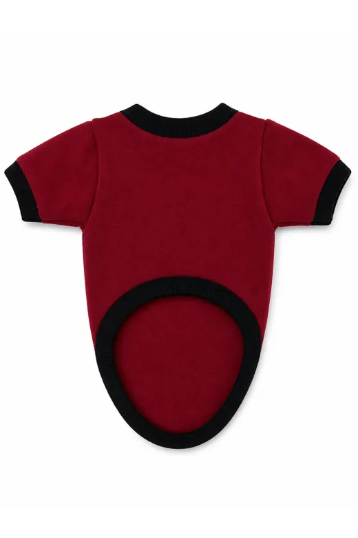 karamelpet KP-PTLSWT-BRDS Pati Desenli Swit Kedi Ve Köpek Kıyafeti Bordo Small 32 Cm-38 Cm