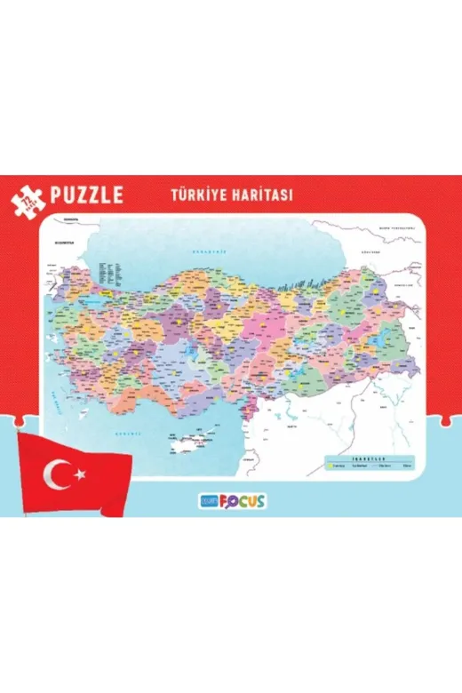 Karatay Yayınları SDKT-8681176320905 Blue Focus Türkiye Haritası Frame Puzzle Boy 72 Parça
