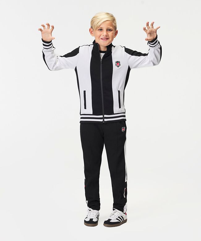 Kartal Yuvası 6526273T3 Beşiktaş Jr Çubuklu Fermuarlı Sweatshirt