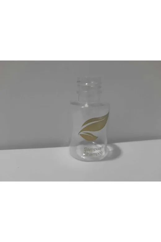 Kayapet KAYAPETPLASTİK129 500 Adet Gold Baskili Boş Mini Şampuan Şişesi, 30 Ml Otel Tipi Şampuan Şişesi