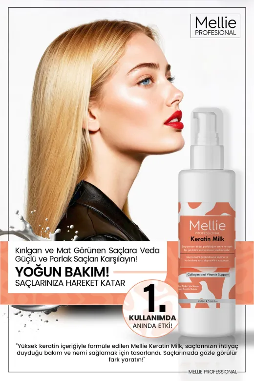 Keratin Saç Bakım Sütü, Biotin Ve Collagen İçeren Besleyici Ve Onarıcı, Durulama Gerektirmez 250Ml