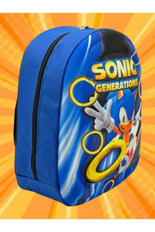 Kirpi Sonic Anaokulu Kreş 2-6 Yaş 5D Kabartmalı Erkek Çocuk Sırt Çantası Okul Çantası