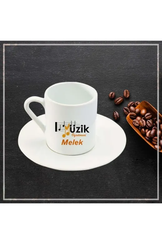 Kitle Promosyon FNC13071356 Müzik Öğretmeni Meleks Tarih Türk Kahvesi Fincanı Kişiye Özel Hediye