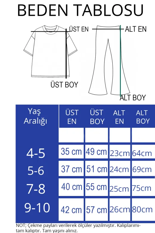 Kız Çocuk Tam Kalıp Üst Oversize Altı Taytlı Kur Tasarım19 Alt Üst Takım