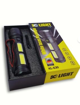 klight Şarjlı El Feneri - Uzun Menzil Güçlü - Teleskobik Zoom Kl-630