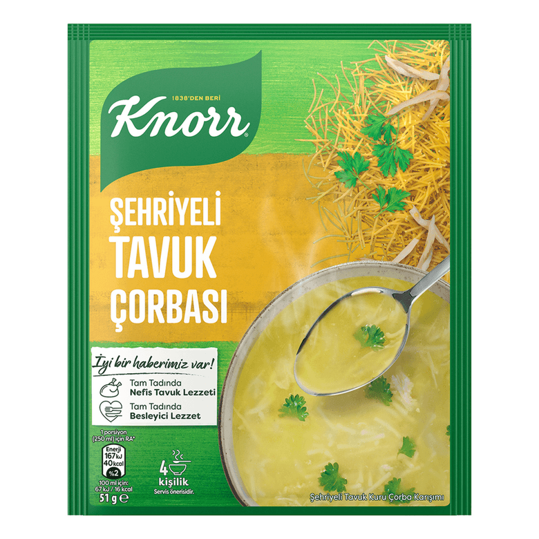 Knorr DV9xSdfXkr Şehriyeli Tavuk Çorbası (4 Kişilik - 51G)