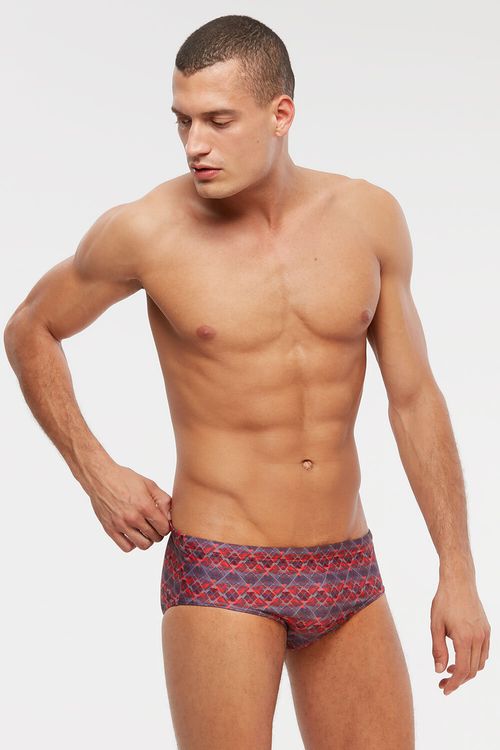 Kom 1M11MMEY221.004-C00024 Flag Desenli Düz Parçalıi Slip Mayo