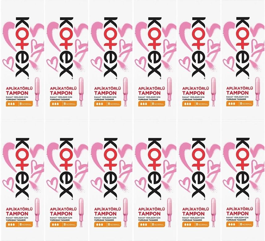 Kotex Aplikatörlü Tampon Normal 96 Lı Set (12PK*8)