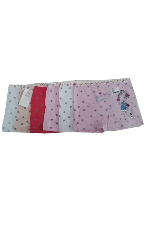 Koza 42412 Kız Çocuk Karışık Renkli Desenli Boxer 10 Lu Paket