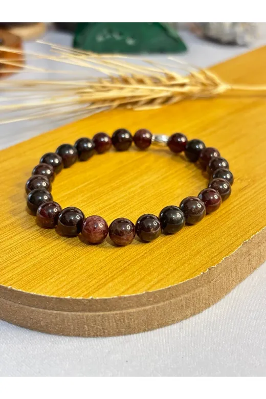 kuartz fld473 Garnet (Lal) Taşı Bileklik Sertifikalıı Doğal Taş.