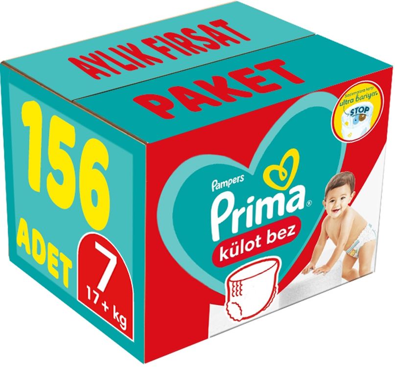 Külot Bebek Bezi Beden:7 (17+Kg) XXL 156 Adet Aylık Fırsat Pk