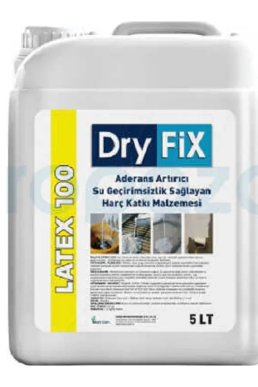 LATEX100 Dryfix Latex 100 Aderans Artirici Su Geçirimsizlik Sağlayan Harç Katki Malzemesi 5 Kg