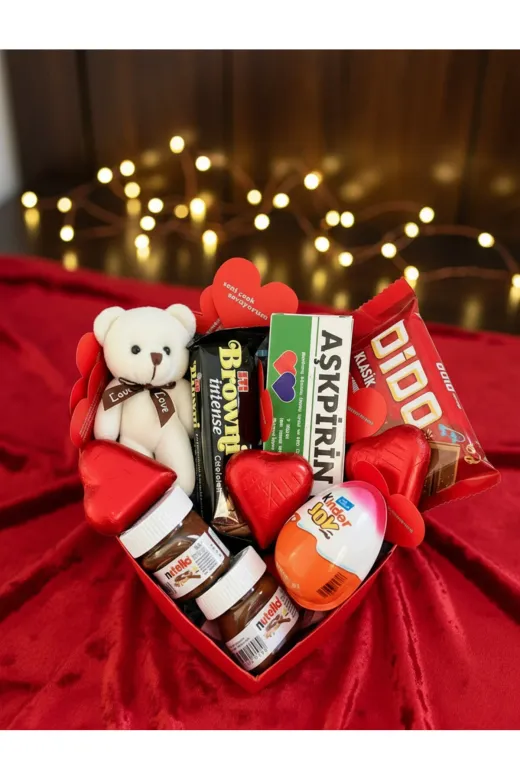 lenostra Sevgiliye-Hediye-Kutusu2 Hediye Kutusu Sevgiliye - Mini Ayıcık - Kalp Çikolata - Aşkpirin - Nutella - Kinder - Aşk Sözleri