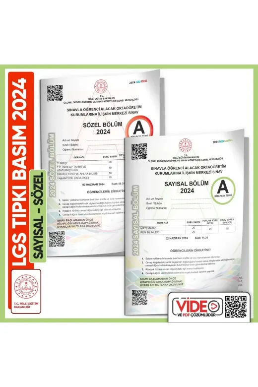 LGSTIPKI2024 2024 Lgs Meb Birebir Tıpkı Basım Çıkmış Soru Say-Söz Kitapçıkları (Video Çözümlü Türkiye Geneli)