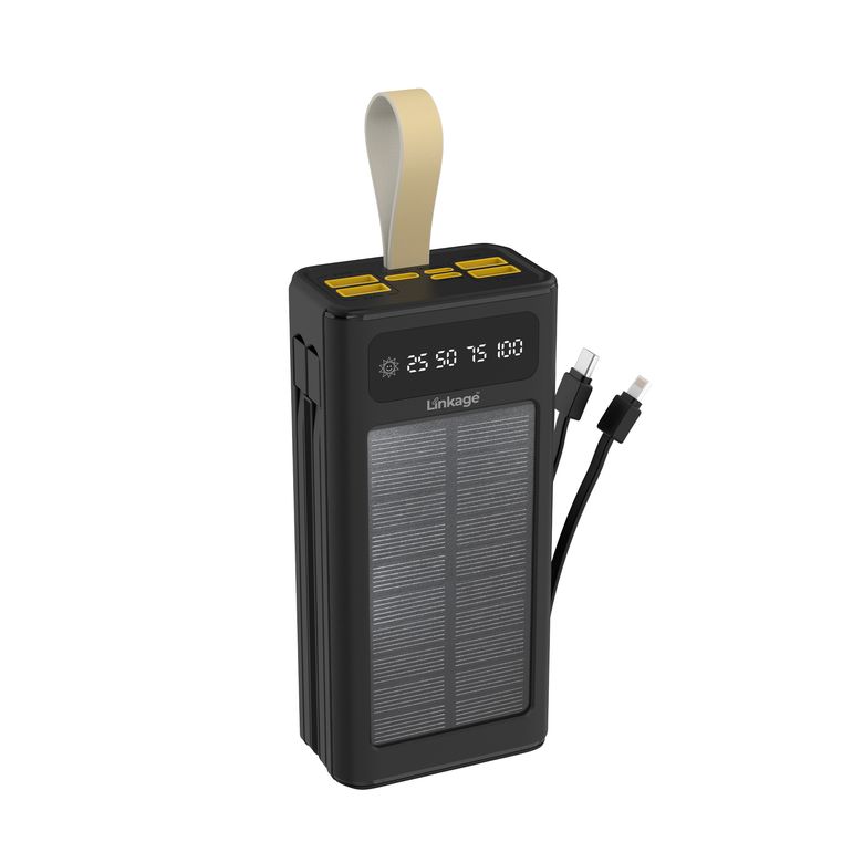 Linkage 30000 Mah 4Xusb Lcd Ekran, Kamp Işıklı Dahili Usb, Lightning Type-C, Güneş Enerjili Powerbank Lkp-46