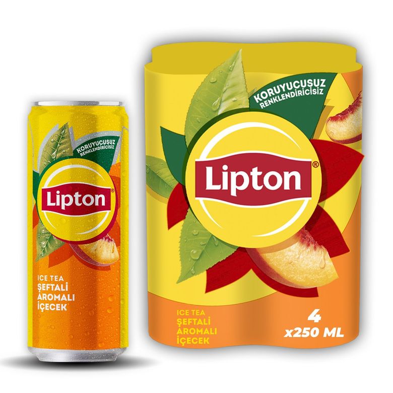 lipton69852 Lipton Ice Tea Şeftali Aromalı Soğuk Çay Kutu 4 X 250 Ml