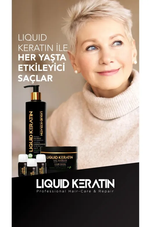 Liquid Keratin KRS3802-YHB Yıpranmış Saçlara Saç Botoksu Bakım Onarıcı Full Set (Kremli)