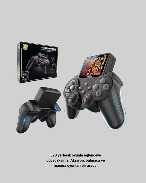 Lisinya TRİTHLTXUCZZZS10SUPPP-5-BLNCCC 500 Dahili Oyunlu Taşınabilir Retro El Konsolu-2.4 İnç Renkli Ekranlı -