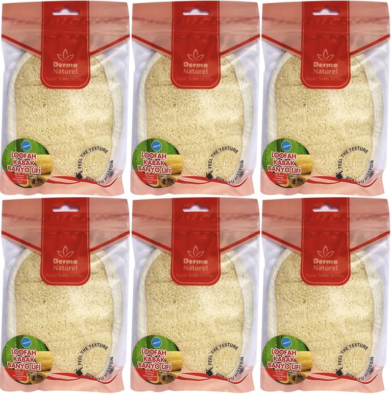 Loofah Kabak Banyo ve Yüz Lifi (15*24CM) MS-10 (6 Lı Set)