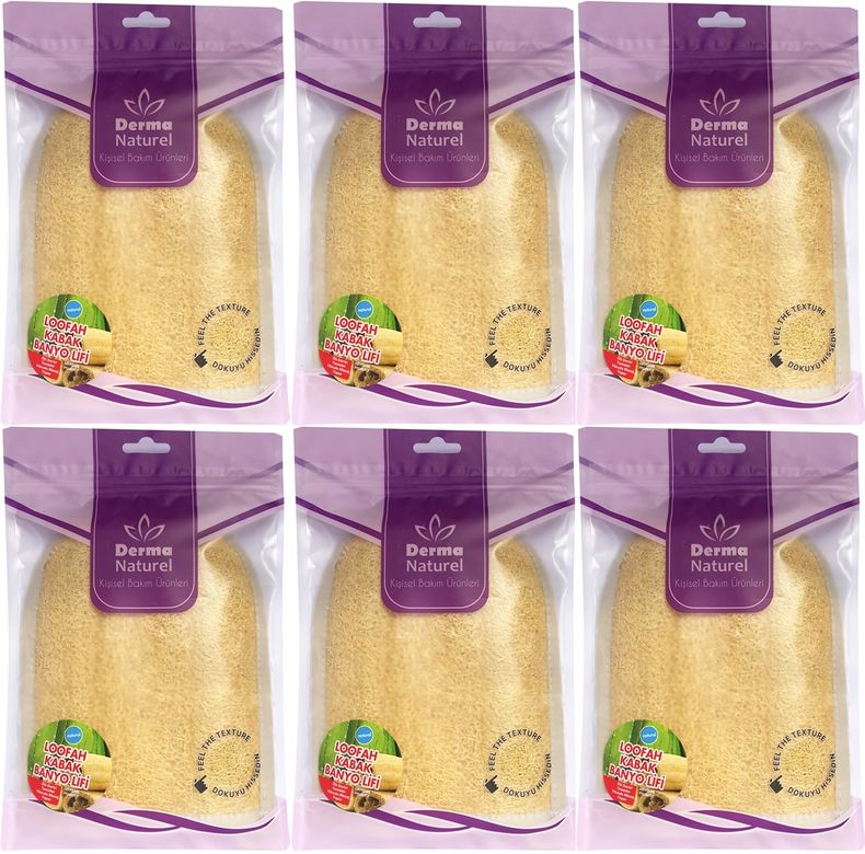 Loofah Kabak Havlu Banyo Eldiveni (15*24CM) MS-11 (6 Lı Set)