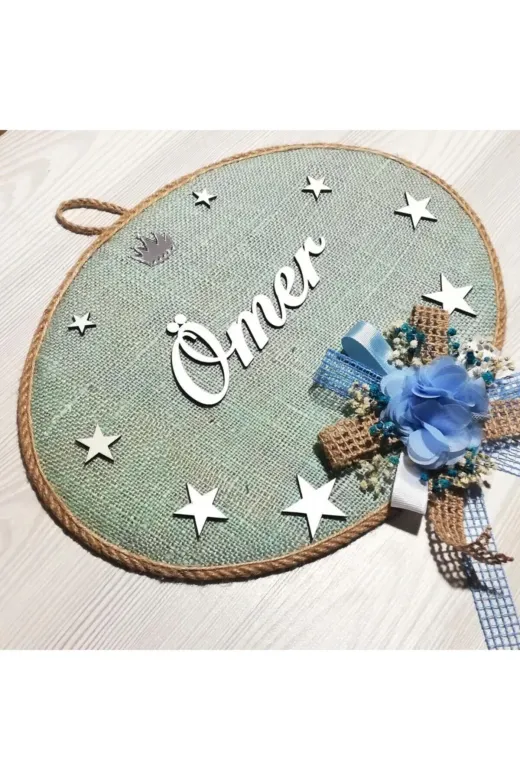 Lora Davet Erkek Bebek Kapı Süsü, Hastane Kapı Süsü, Duvar Süsü (1 Adet) Mavi - 36220
