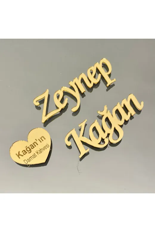 Lora Davet Söz Nişan Tepsisi Isimlik (1 Adet) Altın 51724