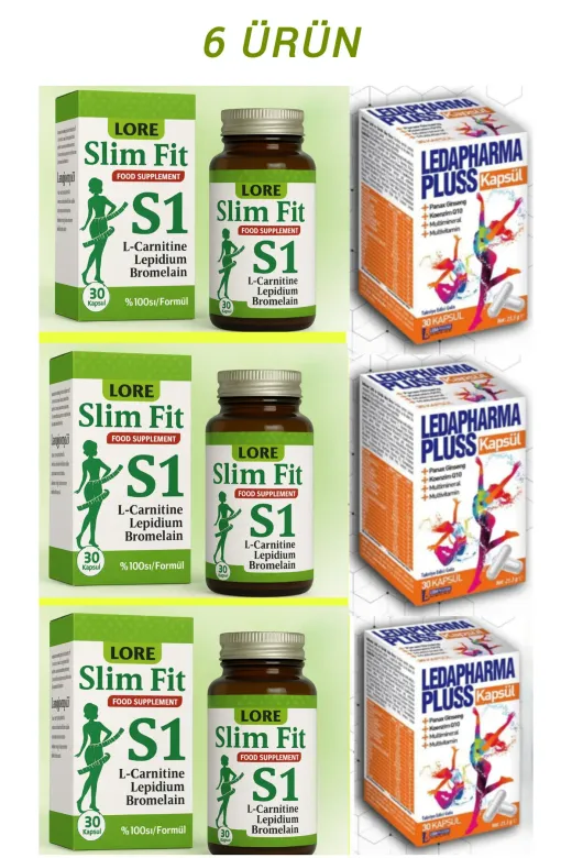 LoreLife slim2 Lore Slim Fit S1 30 Kp& Pharma Pluss -Lcarnitin, Lepidium, Bromalain İçeren Bitkisel Kapsül.