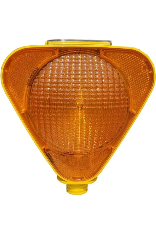 LOREX Lr-Spl01 Güneş Enerjili Üçgen Flaşörlü Lamba, Solar Trafik Lambası, Sarı Renk