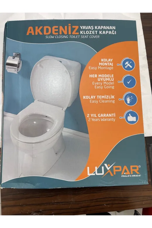 LÜXPAR luxparklozet Klozet Kapağı,akdeniz Tipi Yavaş Kapanan Yuvarlak Tıp Kız Par Klozet Kapaği