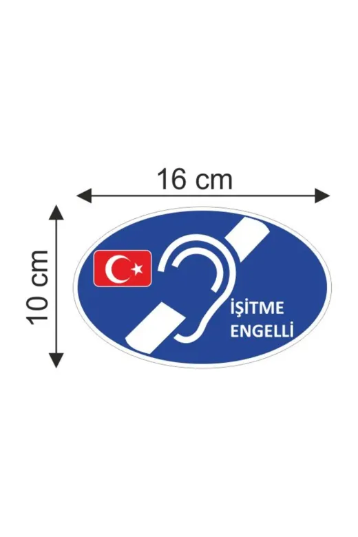 Makri mavi İşitme Engelli Oto Sticker Araç Etiketi 2 Adet