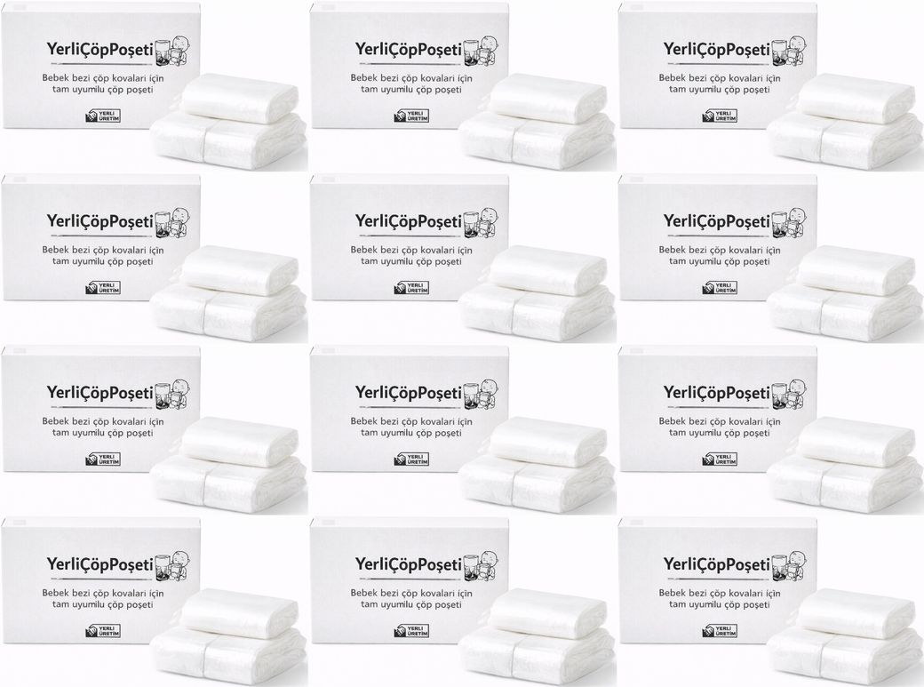 Mandaş Tommee Tippee Twist & Click Çöp Poşeti Tam Uyumlu Yerli (3 Lü Yedek Set) KOVASIZ (12 Li Set)