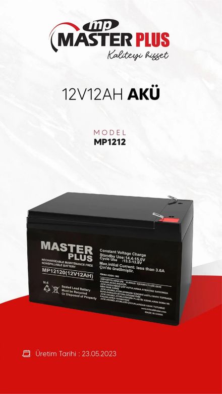 Masterplus 12V12Ah Kuru Akü Mp1212