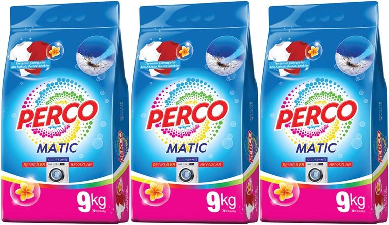 Matik Toz Çamaşır Deterjanı 27KG Beyazlar ve Renkliler Tüm Çamaşırlar (216 Yıkama) (3PK*9KG)