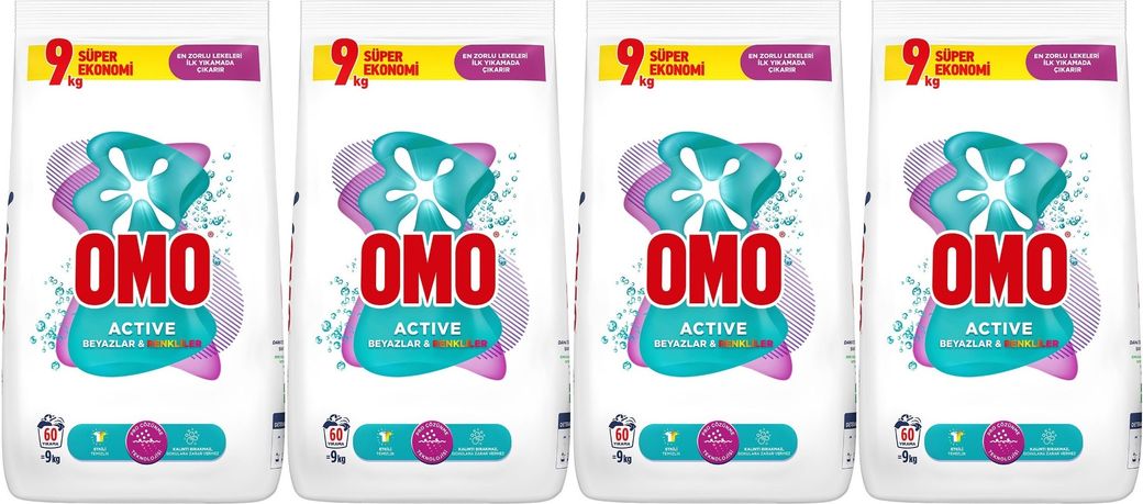 Matik Toz Çamaşır Deterjanı 36KG Beyazlar ve Renkliler (240 Yıkama) (4PK*9KG)