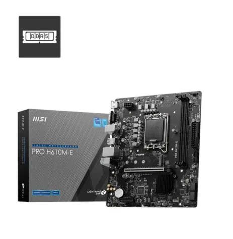 MB PRO H610M-E SOKET 1700 DDR5 5600MHZ(OC) HDMI VGA M.2 USB3.2 1x 1G LAN mATX