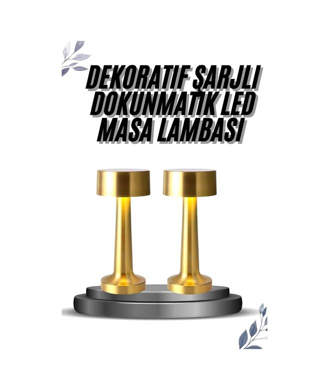 Mbb E-ticaret 122198168 Kablosuz Renkli Masa Ve Gece Lambası Altın Rengi Dokunmatik Led Lamba Diğer