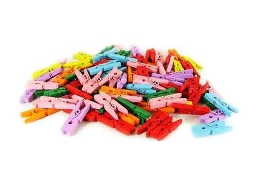Mbb E-ticaret TrLat0MH004K-SST-104-BLNCC 100'lü Renkli Ahşap Mandal 2.5Cm 12'li Paket-1200 Adet Çok Renkli