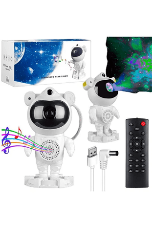 MCS-001 Astronot Bluetooth Hoparlör Galaxy Bulutsusu Ay Tavan Gökyüzü Projektör Zamanlayıcı Gece Lambası