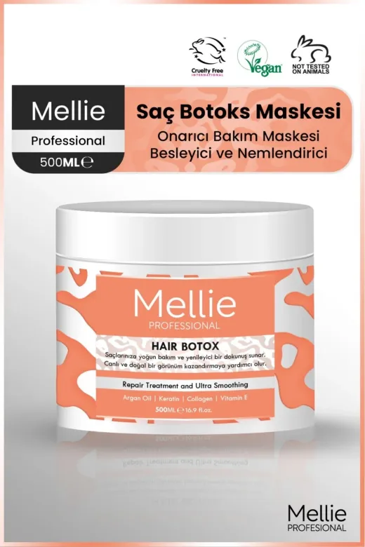 Mellie Professional mellie006_sac_maskesi Hair Botox Saç Maskesi - Besleyici Ve Koruyucu Etki 500Ml2’Li Set