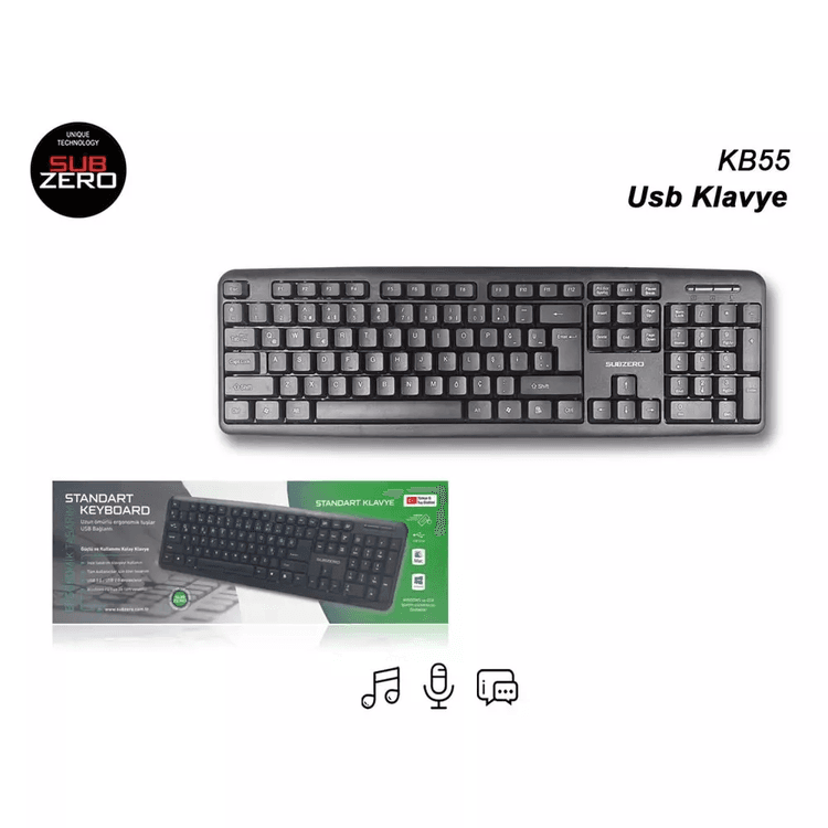 MeVA2dIa7X Subzero Kb55 Q Usb Siyah Standart Klavye