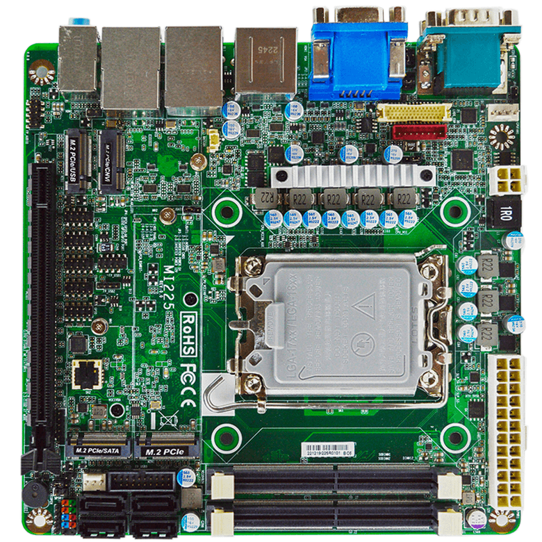 MI225Q6702 Q670E DDR5 TPM2.0 1700 Pin Endüstriyel Mini ITX Anakart