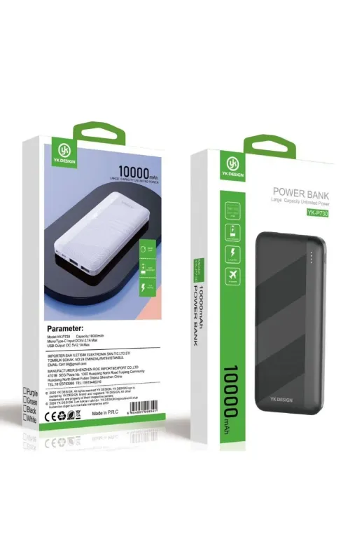 Mikro Type-C USB Hızlı Şarj Edebilen 10000 mAh Powerbank (4745)