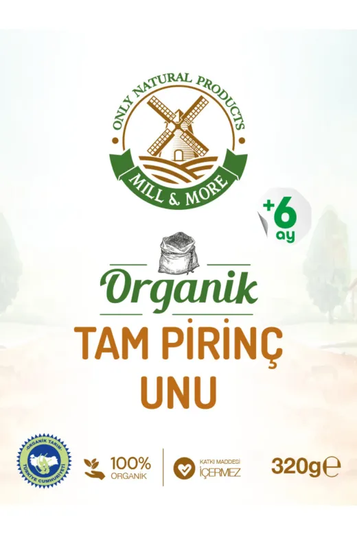 Mill & More Only Natural Products MM-8684438220043 Organik Tam Pirinç Unu 320 G +6 Ay