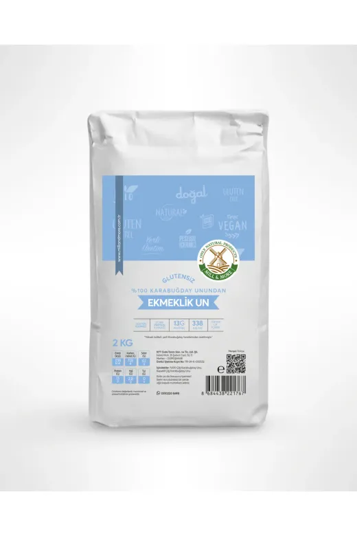 Mill & More Only Natural Products MM8684438221767 Glutensiz Tam Çiğ Karabuğday Unundan Ekmeklik Un 2 Kg