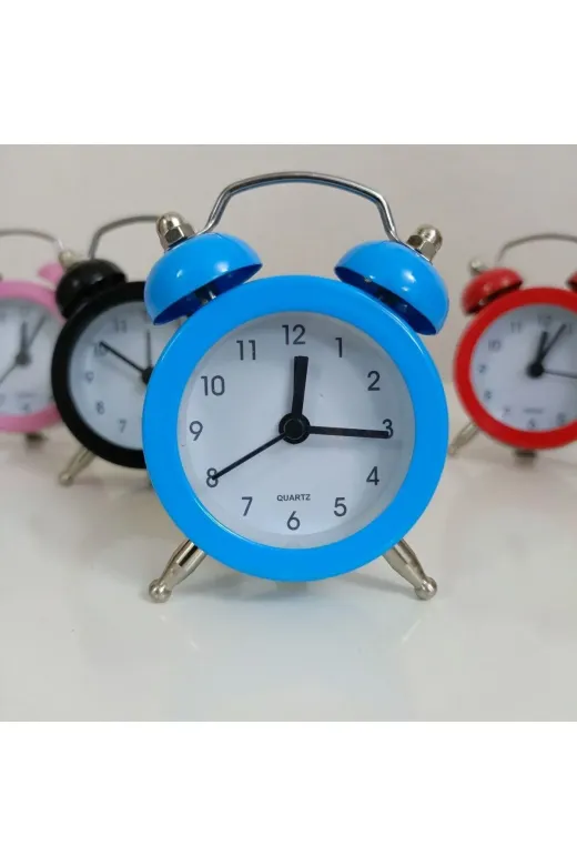 Mirdiya 5654 Beyaz Renk Mini Masaüstü Analog Dekoratif Çalar Saat Masa Saati