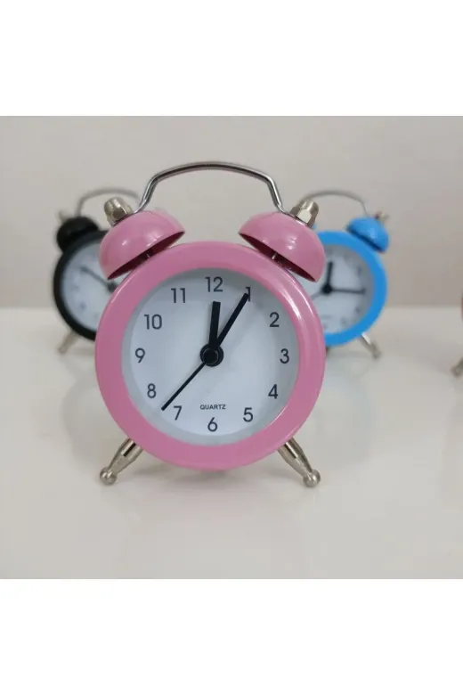 Mirdiya 5654 Beyaz Renk Mini Masaüstü Analog Dekoratif Çalar Saat Masa Saati