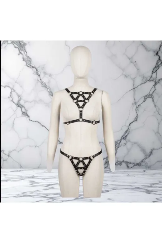MİRİMORO 416siyah Fantezi Harness Siyah 416