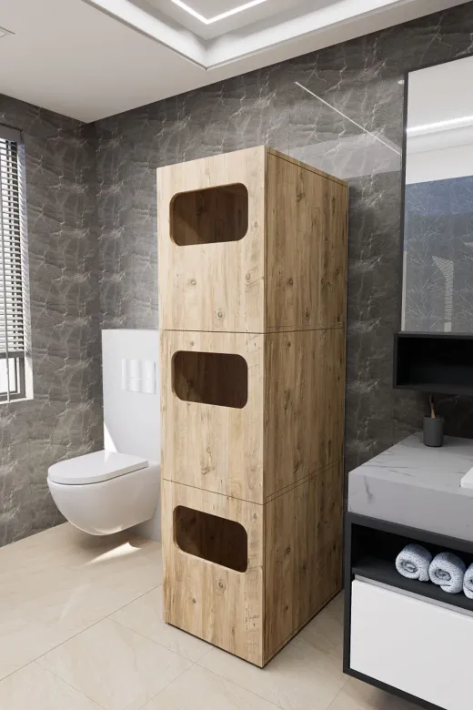 Mirobi MRB-LVN-BNY-KRL-SPT-DLB Lavina Banyo Kirli Sepetli Çamaşır Dolabı Rivoli