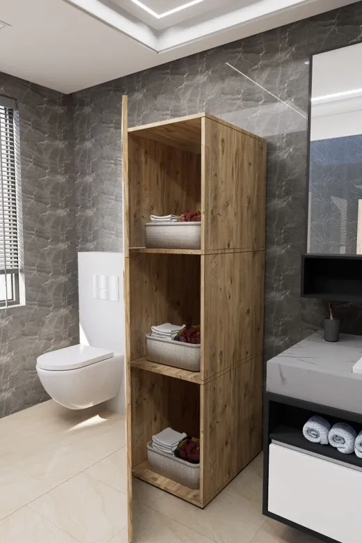 Mirobi MRB-LVN-BNY-KRL-SPT-DLB Lavina Banyo Kirli Sepetli Çamaşır Dolabı Rivoli